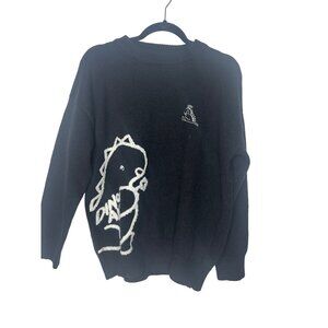 Cider Fuzzy Dinosaur Sweater Oversized Thick and Soft Large